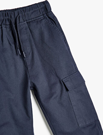 Beli Bağcıklı Cep Detaylı Pamuklu Jogger Eşofman Altı 