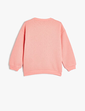 Sweatshirt Unicorn Baskılı Uzun Kollu Bisiklet Yaka Pamuk Karışımlı