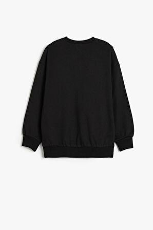 Koton Kız Çocuk Sweatshirt Unicorn Baskılı Uzun Kollu Bisiklet Yaka Şardonlu