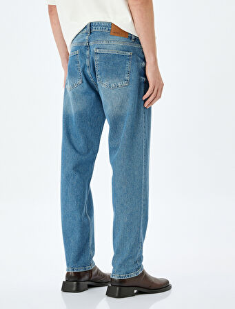 Vintage Straight Kot Pantolon Cep Detaylı Pamuklu