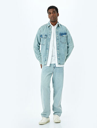 Normal Bel Vintage Straight Fit Kot Pantolon