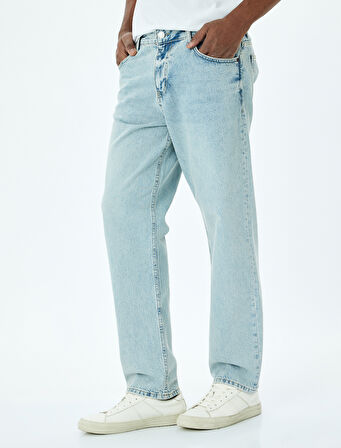 Normal Bel Vintage Straight Fit Kot Pantolon