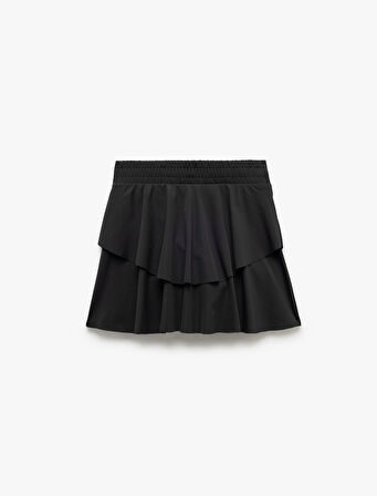 Katlı Rahat Kesim Mini Spor Şort Etek