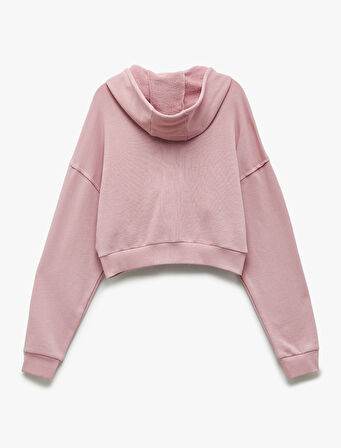 Fermuarlı Kapüşonlu Cep Detaylı Spor Sweatshirt