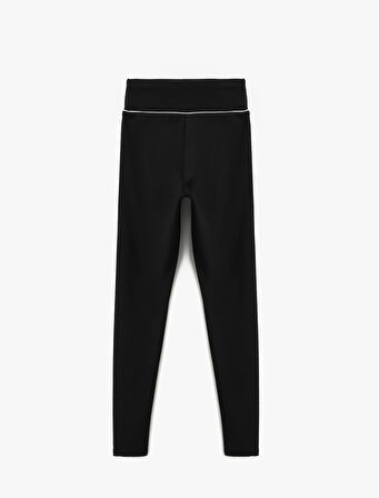 Biyeli Yüksek Bel Slim Fit Spor Tayt