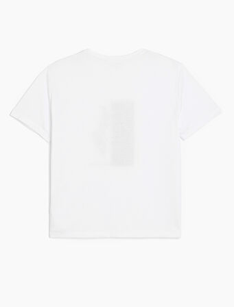 Bisiklet Yaka Kısa Kollu Simli Metalik Baskılı Tişört