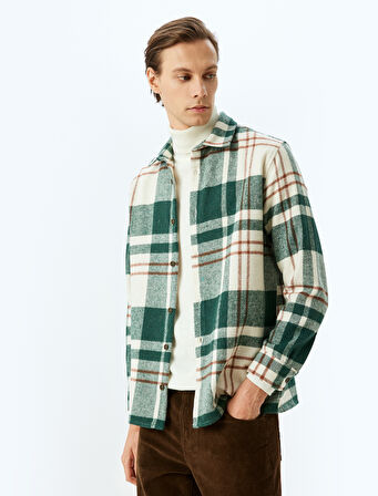 Uzun Kollu Pamuk Karışımlı Ekose Oduncu Gömleği