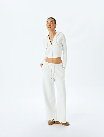 Rahat Kalıp Modal Kumaş Cepli Geniş Paça Eşofman Altı