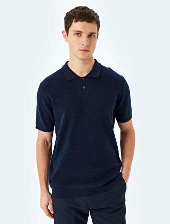 Pamuklu Basic Polo V Yaka Kısa Kollu Triko Tişört