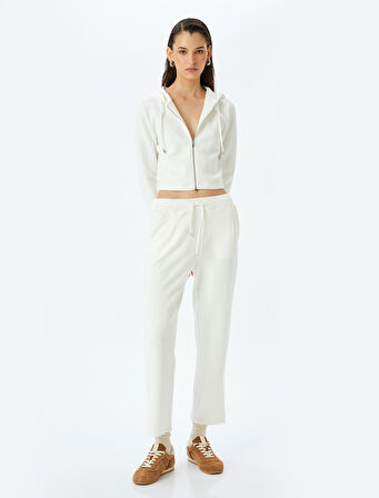 Rahat Kalıp Havuç Kesim Cepli Viskon Eşofman Pantolon