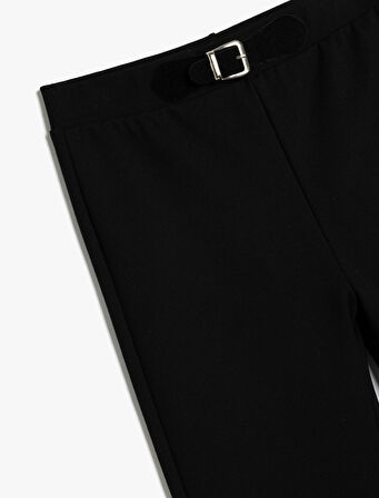 İspanyol Paça Pantolon Beli Lastikli Viskon Kumaş 