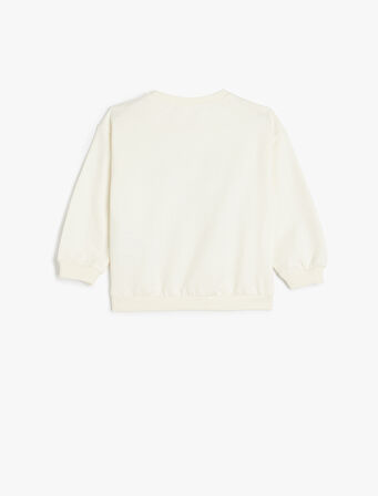 New York Baskılı Pamuklu Uzun Kollu Şardonlu Sweatshirt