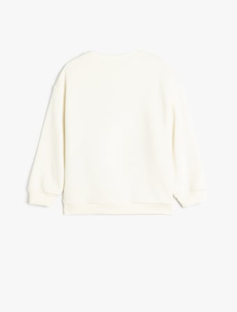 Sweatshirt Anime Baskılı Uzun Kollu Bisiklet Yaka Şardonlu 