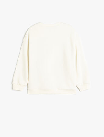 Sweatshirt Anime Baskılı Uzun Kollu Bisiklet Yaka Şardonlu 