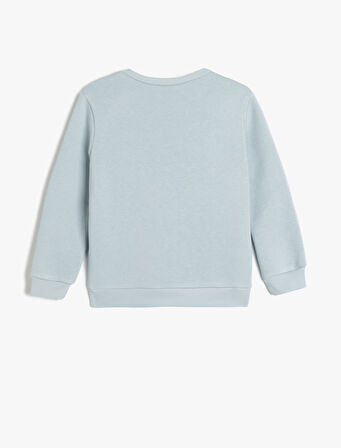 Anime Baskılı Sweatshirt Şardonlu Uzun Kollu Bisiklet Yaka