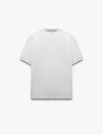 Kısa Kollu Regular Fit Pamuk Karışımlı V Yaka Polo Tişört