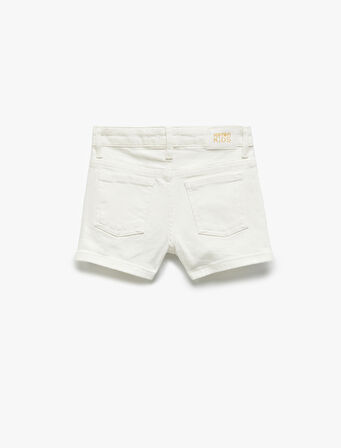Pamuklu Cep Detaylı Basic Denim Şort Etek