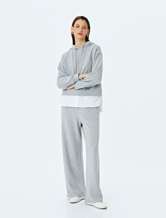 Rahat Kesim Cepli Viskon Geniş Paça Eşofman Altı