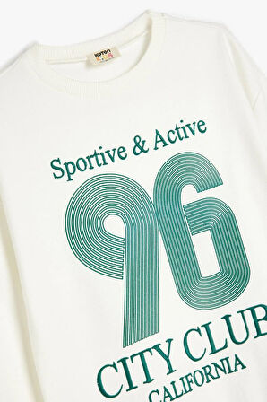 Koton Kız Çocuk Kolej Baskılı Uzun Kollu Bisiklet Yaka Sweatshirt