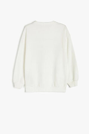 Koton Kız Çocuk Kolej Baskılı Uzun Kollu Bisiklet Yaka Sweatshirt