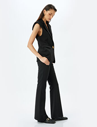 Slim Fit Cepli İspanyol Paça Kumaş Pantolon