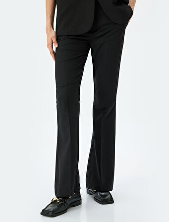 Slim Fit Cepli İspanyol Paça Kumaş Pantolon