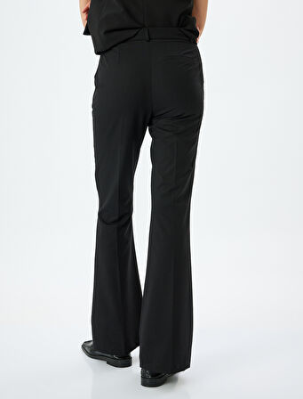 Slim Fit Cepli İspanyol Paça Kumaş Pantolon