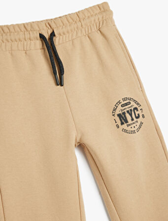 Baskı Detaylı Şardonlu Jogger Eşofman Altı