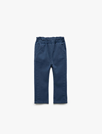 Beli Lastikli Cep Detaylı Pamuklu Pantolon