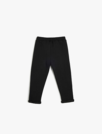 Beli Bağlamalı Pamuklu Şardonlu Eşofman Altı 