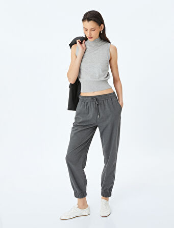 Beli Bağlamalı Cepli Jogger Pantolon