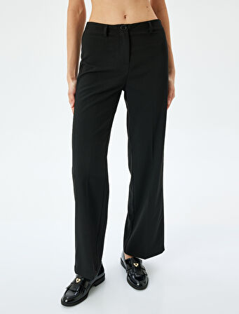 Klasik Kesim Regular Fit Düz Paça Kumaş Pantolon