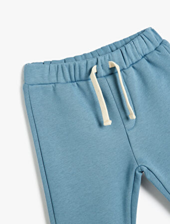 Beli Bağcıklı Pamuklu Şardonlu Jogger Eşofman Altı