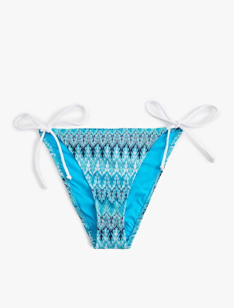 Astarlı Yanları Bağlamalı Desenli Bikini Altı