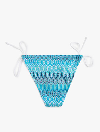 Astarlı Yanları Bağlamalı Desenli Bikini Altı