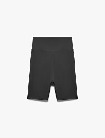 Yüksek Bel Slim Fit Biker Spor Tayt