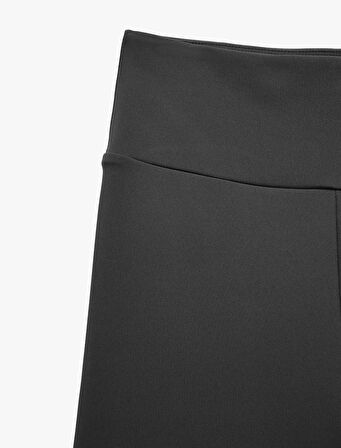 Yüksek Bel Slim Fit Biker Spor Tayt