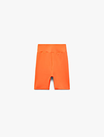 Yüksek Bel Slim Fit Biker Spor Tayt