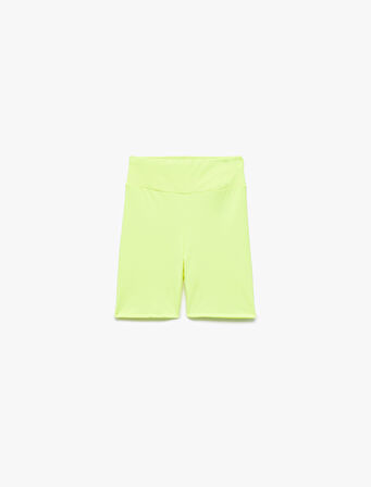 Yüksek Bel Slim Fit Biker Spor Tayt