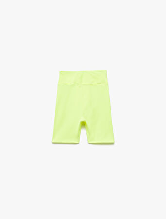 Yüksek Bel Slim Fit Biker Spor Tayt