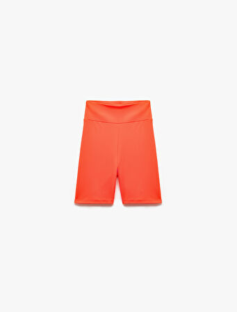 Yüksek Bel Slim Fit Biker Spor Tayt