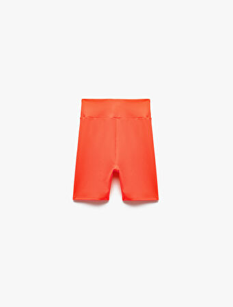 Yüksek Bel Slim Fit Biker Spor Tayt