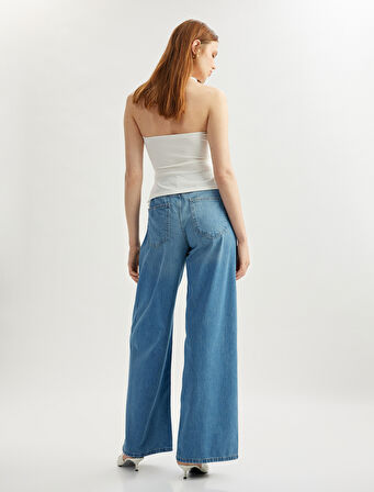 Rahat Kalıp Geniş Paça Denim Pantolon - Wide Leg Jeans