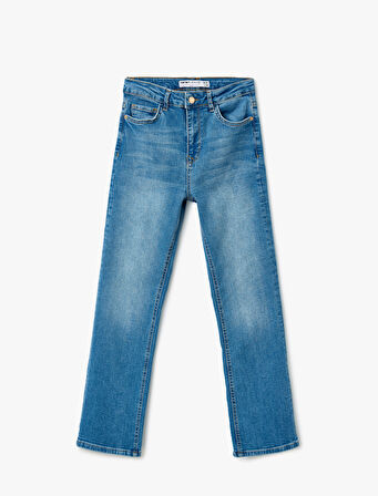 Yüksek Bel İspanyol Paça Denim Pantolon - Kick Flare Jeans