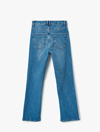 Yüksek Bel İspanyol Paça Denim Pantolon - Kick Flare Jeans