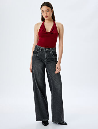 Degaje Yaka Kolsuz Slim Fit Bluz