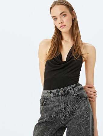 Degaje Yaka Kolsuz Slim Fit Bluz