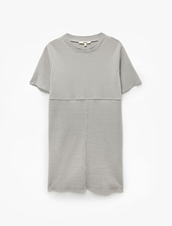 Regular Fit Bisiklet Yaka Kısa Kollu Mini Elbise