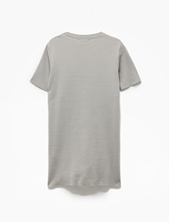 Regular Fit Bisiklet Yaka Kısa Kollu Mini Elbise