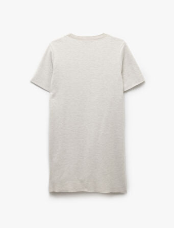 Regular Fit Bisiklet Yaka Kısa Kollu Mini Elbise